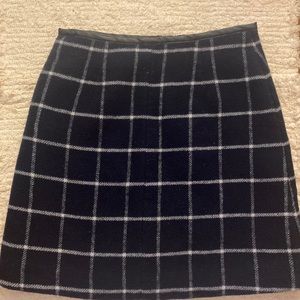 Wool Plaid Mini Skirt